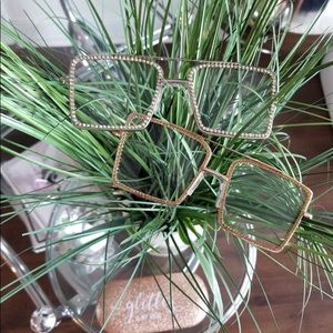 👓 Oversized Crystal Square Glasses 👓